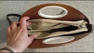 Borsa O bag Nocciola e Bronzo