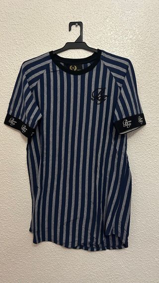 Camiseta Rayas Azul y Gris Hombre