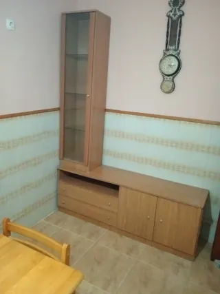 Conjunto comedor madera y cristal