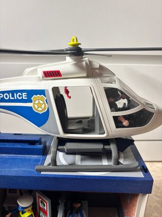 Coche de policia y helicóptero PlayMobil