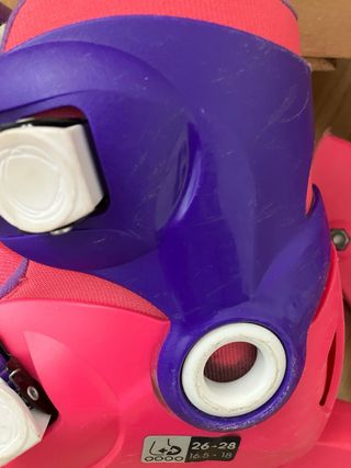 Patines infantiles rosas y morados