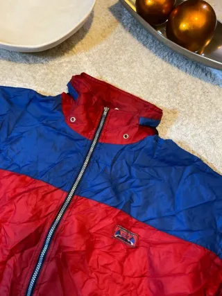 Cortavientos Y2K Retro Deportivo Azul Rojo