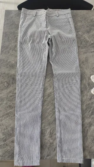 Pantaloni donna fantasia bianco/nero