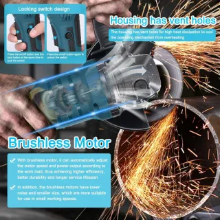 Amoladora Angular Inalámbrica 21V + 2 baterías