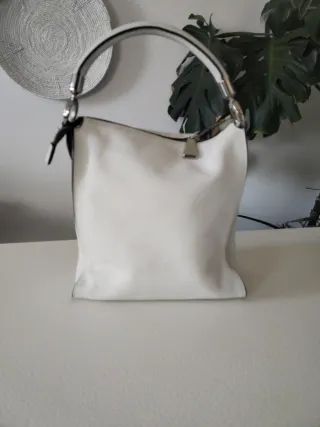 Borsa Coccinelle vera pelle bianca