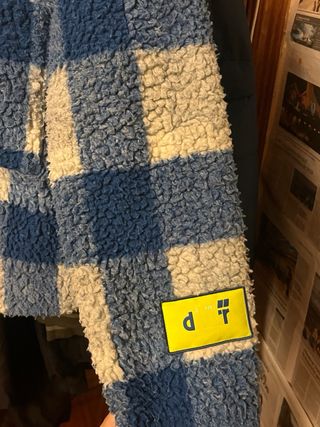 Abrigo Zara cuadros azul y gris