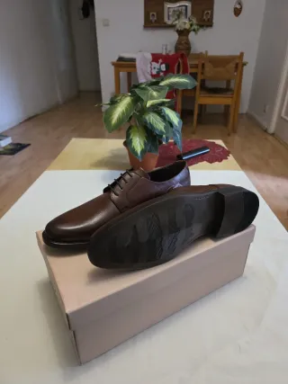 Zapato Blucher Piel Marrón Fosco Talla 43