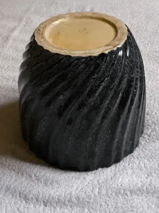 GRAN MACETERO CERÁMICA AZUL JASPEADO GRANDE