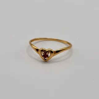 00462 ANILLO CORAZON CON PIEDRA DE ORO DE 18K-T14