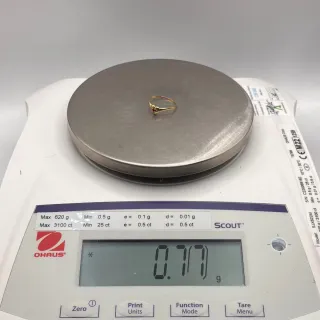 00462 ANILLO CORAZON CON PIEDRA DE ORO DE 18K-T14