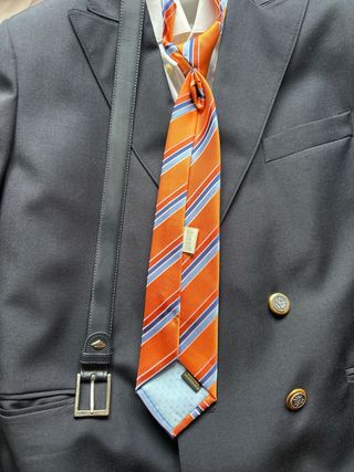 Traje comunión azul y naranja Talla 13