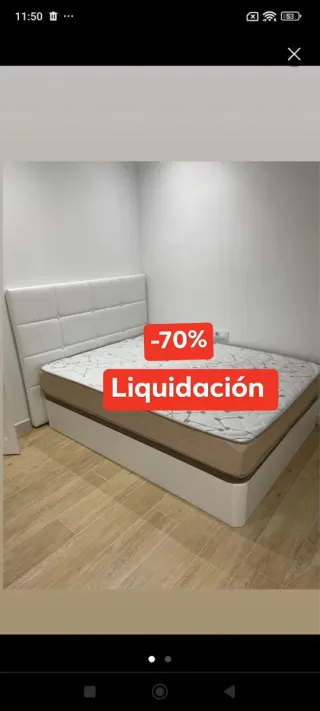 Canapé y colchón -70% Liquidación