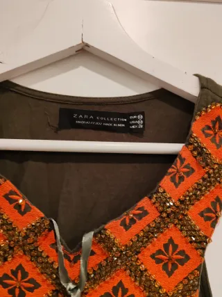 Top Zara Collection etnico boho perline