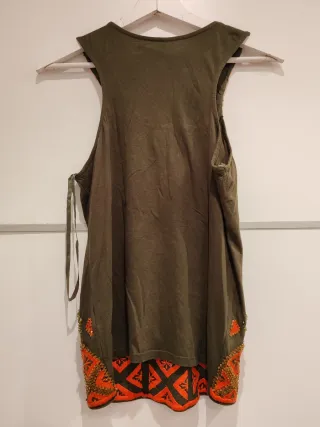 Top Zara Collection etnico boho perline