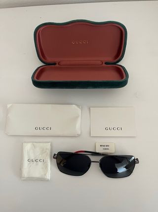 Gafas de sol Gucci Aviador Negro y Plata