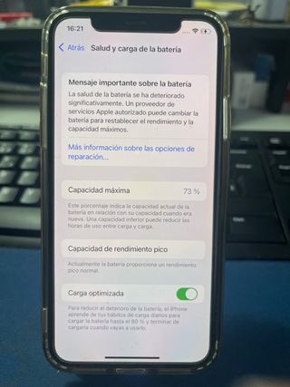 iPhone X 64GB - Salud Batería 73%
