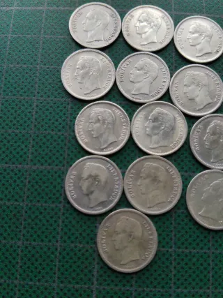 13 Monedas Venezuela 25 Ctm Bolívar Plata