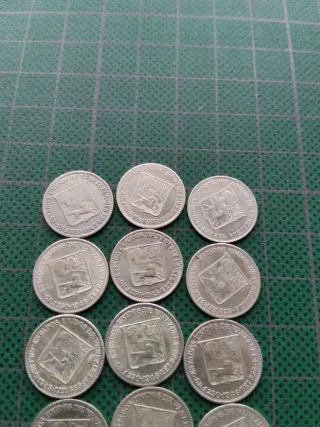 13 Monedas Venezuela 25 Ctm Bolívar Plata