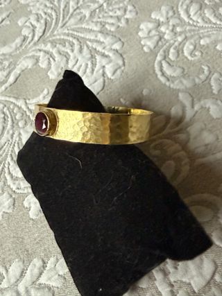 Bracciale ottone con pietra marrone