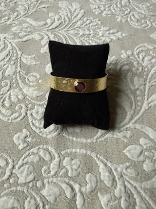 Bracciale ottone con pietra marrone