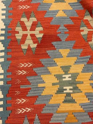 Tappeto Kilim Geometria Cotone Lana