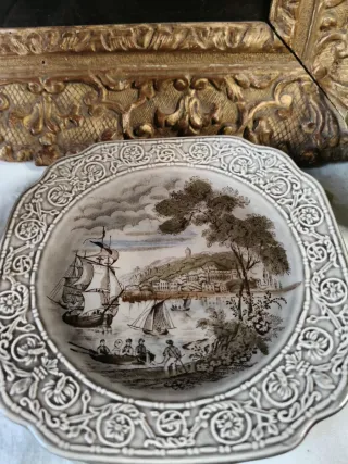 Set 6 Piatti Antichi Porcellana Navale