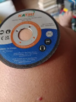 Disco corte acero 76x16x1mm KATSU