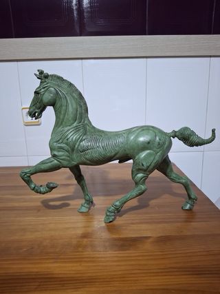 Pareja Caballos Bronce Verde