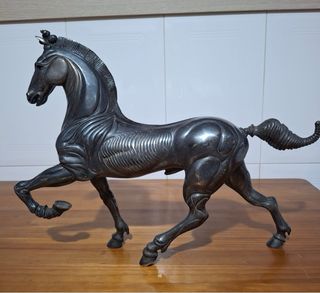 Pareja Caballos Bronce Verde