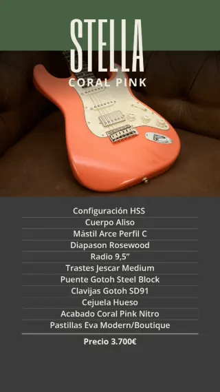 Fender Stratocaster de Luthier (Rossi) Coral Pink