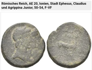 Agripina Hija y Claudio I-Moneda romana provincial