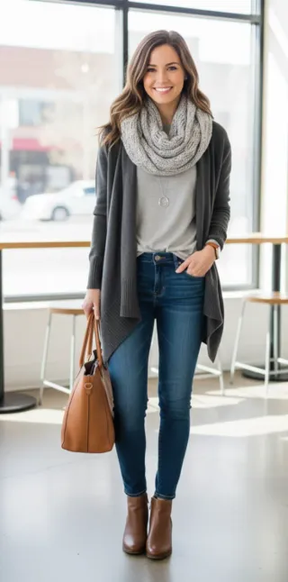 Cardigan Zara Gris Talla S