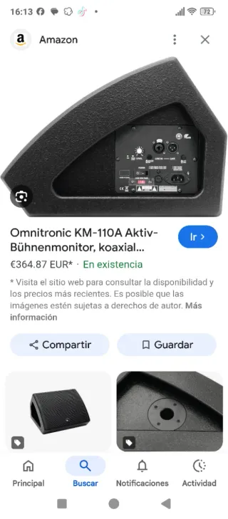 Omnitronic KM-110A Monitor Activo Coaxial