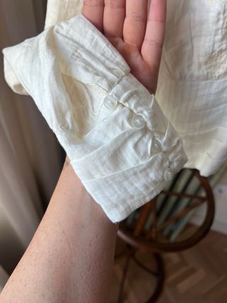 Camisa Zara Lencera Blanca XS