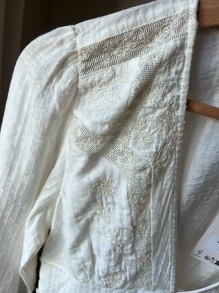 Camisa Zara Lencera Blanca XS