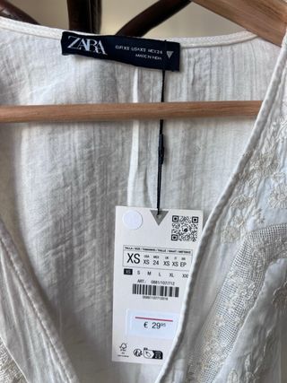 Camisa Zara Lencera Blanca XS