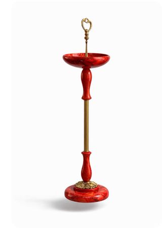 Cenicero de pie mármol rojo con asa