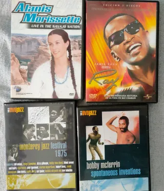Lote 10 DVDs: Alanis, Ray, Monterey Jazz, Bobby Mc