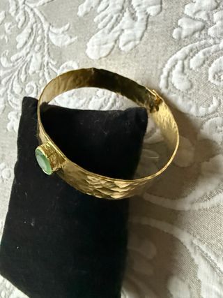 Bracciale ottone pietra verde chiaro