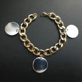 Bracciale artigianale catena dorata argentato