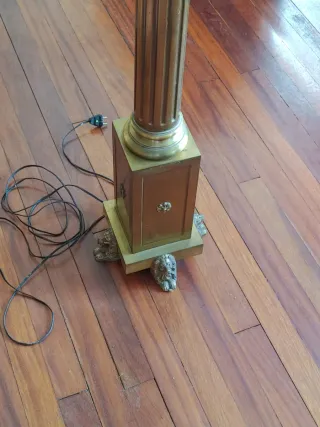 Lampada da terra vintage in tessuto e metallo