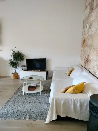 Mesa centro metal blanco y cristal Ikea