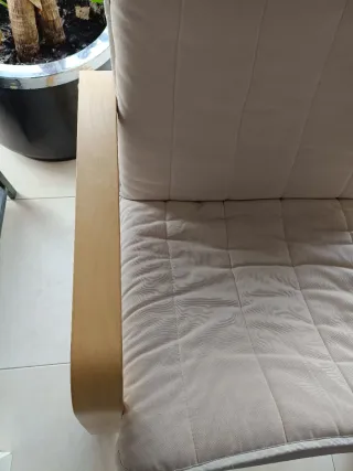 Sillón hamaca Ikea madera beige