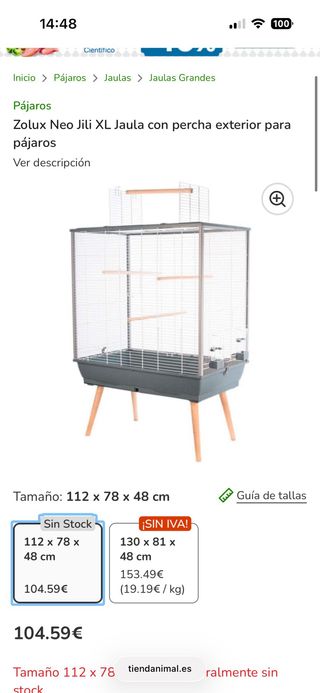 Jaula Zolux Neo Jili XL Pájaros