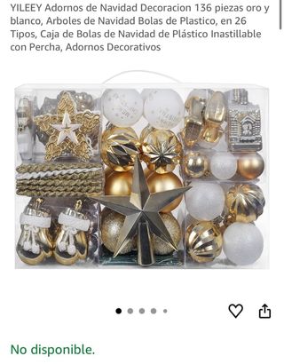 Adornos Árbol Navidad 136 Yileey Oro/Blanco