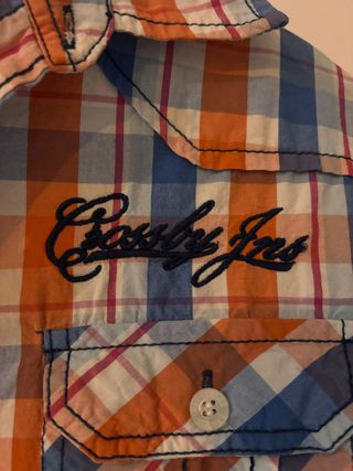 Camisa Crosby cuadros naranja/azul Talla M