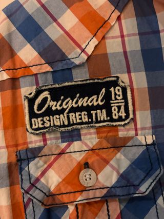 Camisa Crosby cuadros naranja/azul Talla M