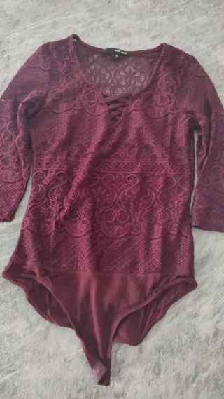 Body donna pizzo viola taglia s