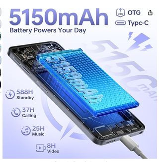 Smartphone Oukitel C6 5G 256GB Nero