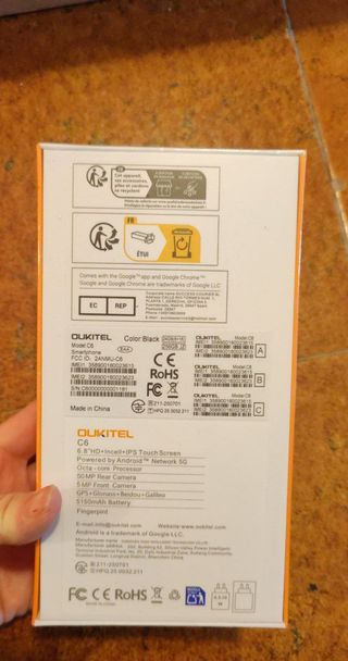 Smartphone Oukitel C6 5G 256GB Nero